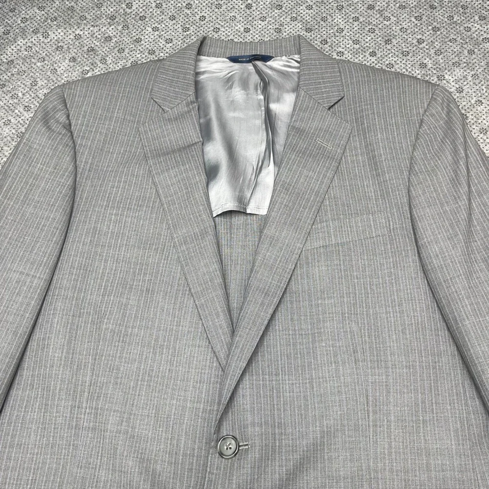 Brooks Brothers Regent Blazer 40R/W34 Grey Pinstripe Reda BrooksCool Wool Silk